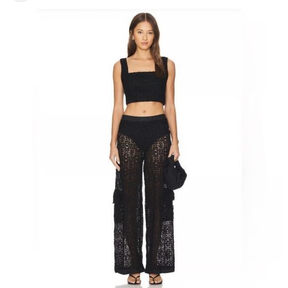 NWT Agua Bendita MACA KNOTTED CARGO PANTS and KOSIA KNITTED TOP black xs - Picture 1 of 16